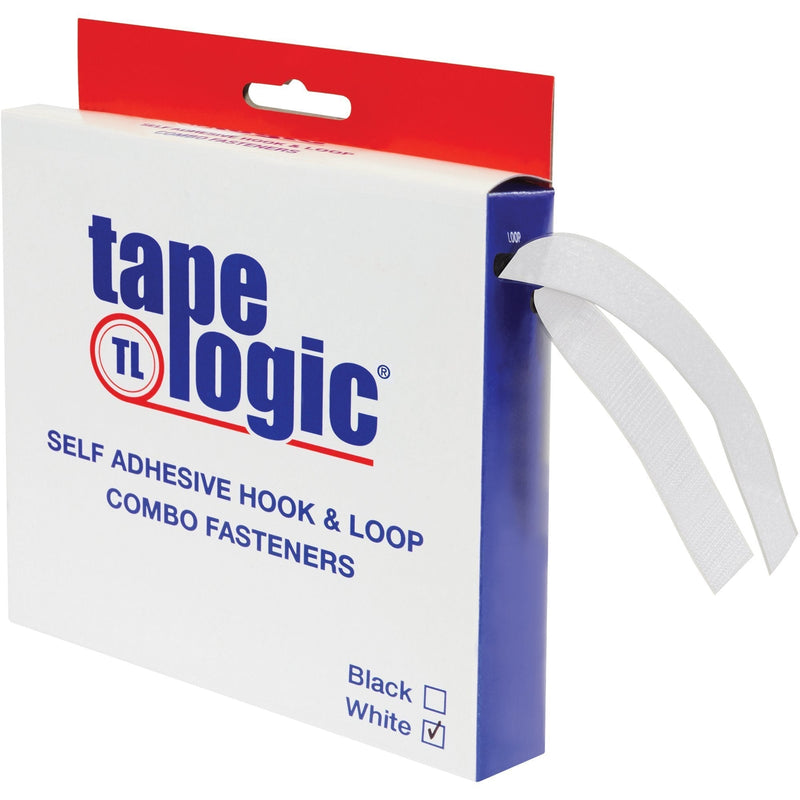 Tape Logic Hook & Loop Sticky Back Tape Roll, 1 Inch x 15 Feet, White, Multipurpose Use for Classroom, Home and Office (1 Roll), by Choice Shipping Supplies