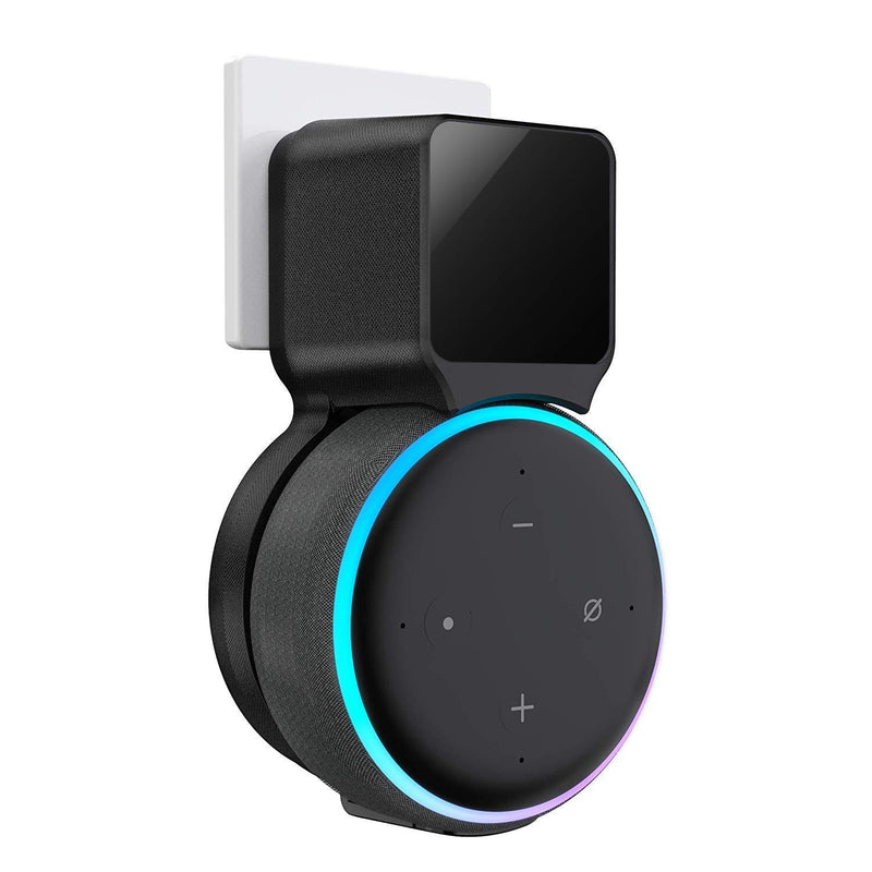 Echo Dot Wall Mount Holder, Echo Dot Mount 3rd Generation Space-Saving Accessories for Dot (3rd Gen) Smart Speakers, Clever Echo Dot Accessories with Built-in Cable Management Hide Messy Wires Black