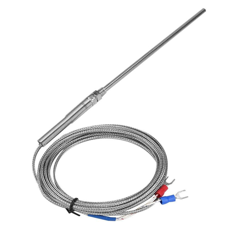 Type K Thermocouple, 5 Sizes 0-400℃ 150mm M8 Stainless Steel Probe K Type Sensor High Temperature Thermocouple(3m)