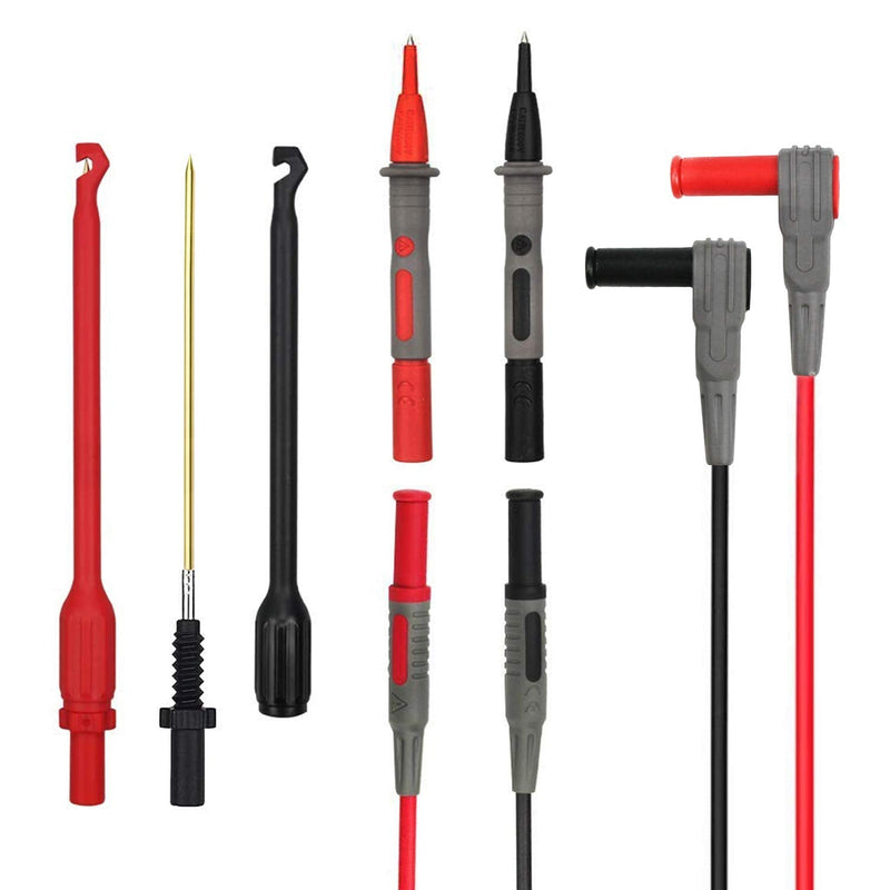 TKDMR Automotive Wire Piercing Probe - Wire Piercing Clip Puncture WireBack Probe Pins,Copper,Black and Red,Screw Thread,Use for 4mm Banana Extended Test Cable (6) 6