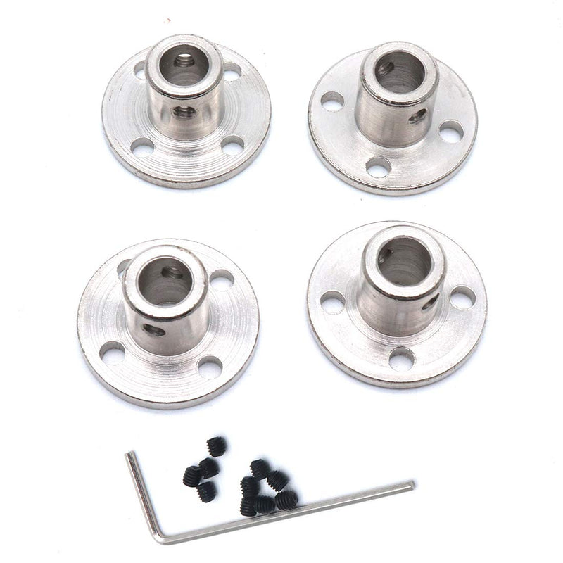 Sydien 4Pcs 6mm Rigid Flange Shaft Coupling Motor Guide Shaft Coupler Connector