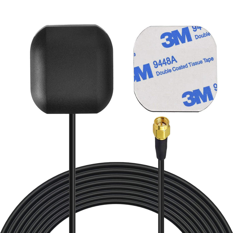 Bingfu Vehicle Waterproof Active GPS Navigation Antenna with SMA Male Connector for Car Stereo Head Unit GPS Navigation System Module Truck Marine Boat GPS Tracker Locator Real Time Tracking SMA Male Antenna