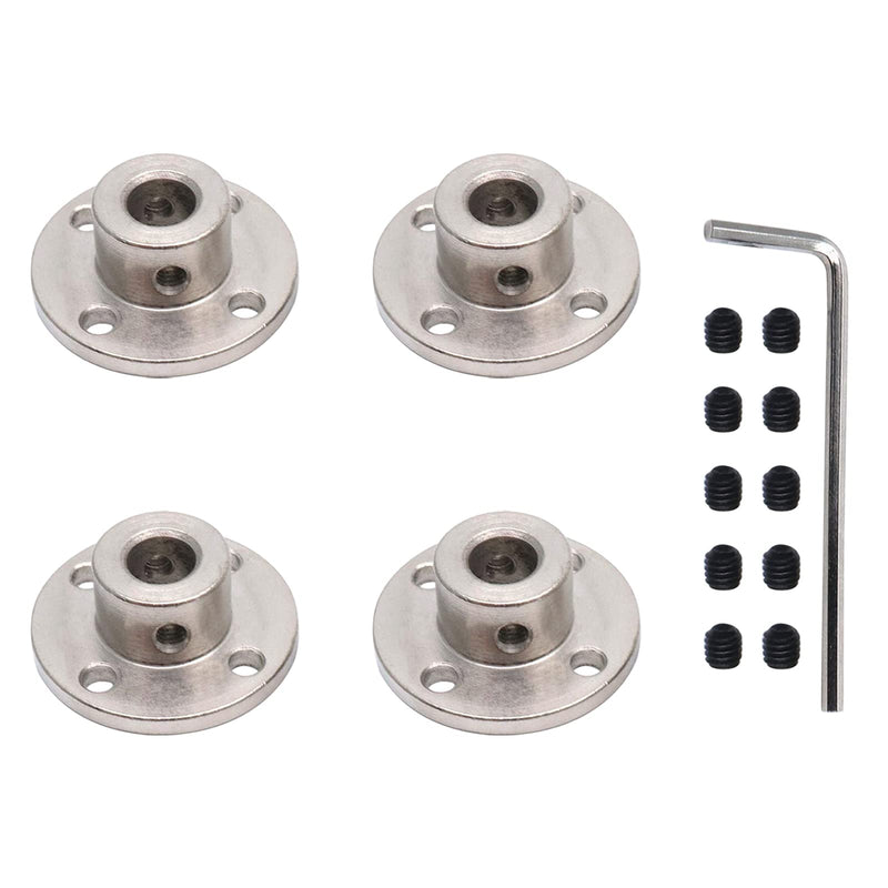 Sydien 4 Pcs 8mm Rigid Flange Shaft Coupling Motor Guide Shaft Coupler Connector with Set Screws & Wrench