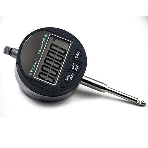 Oudtinx Electronic Digital Dial Indicator Gage Gauge Inch/Metric Conversion 0-1 Inch/25.4 mm 0.00005 Inch/0.001mm 0-1 Inch/25.4 mm 0.001mm