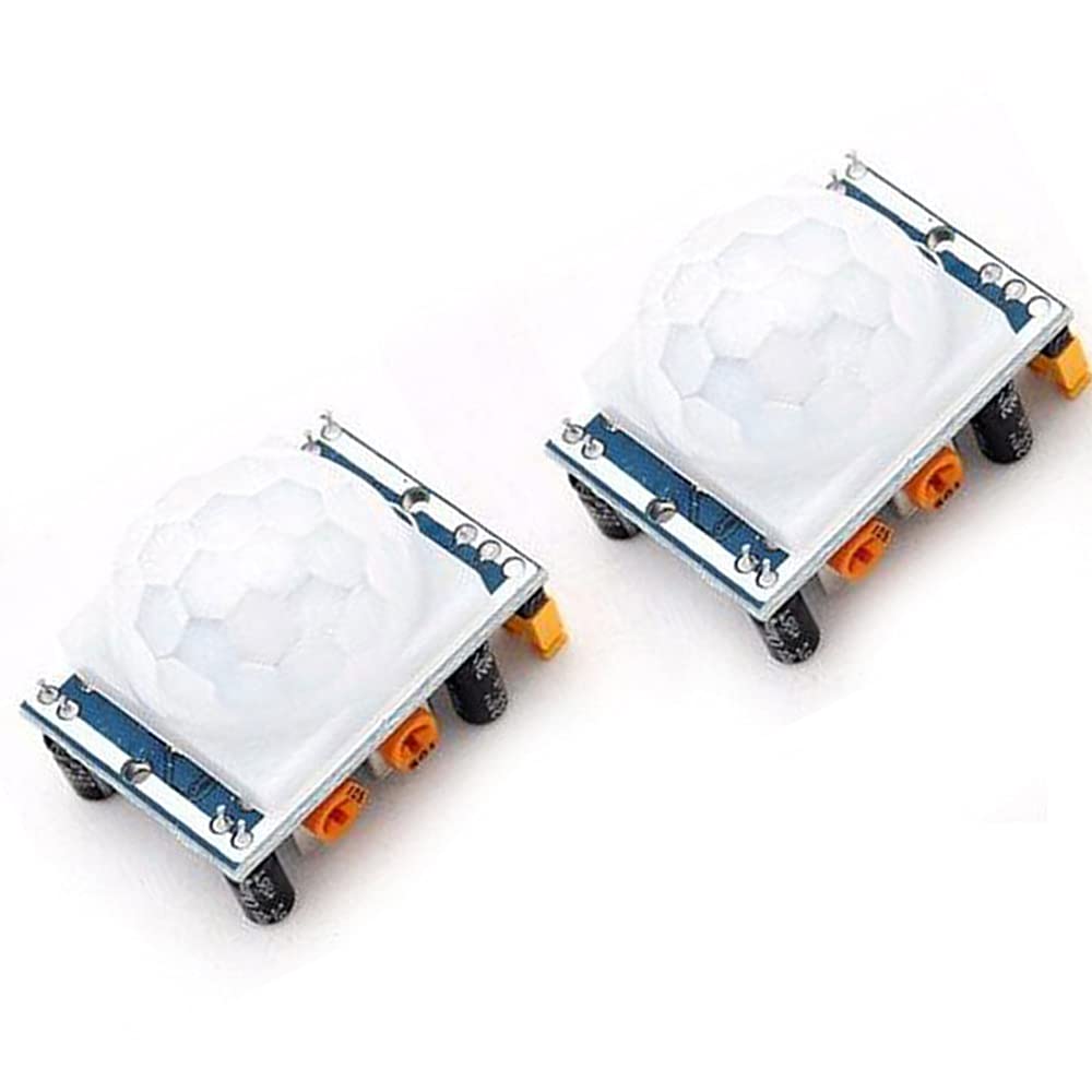 DEVMO 2PCS Pyroelectric Infrared IR PIR Human Motion Sensor Detector Module HC-SR501 Compatible with Ard-uino