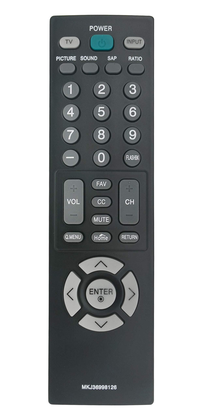 MKJ36998126 Replaced Remote fit for LG TV 32LV2400 42LV4400 47LV4400 55LV4400 32LV2400-UA 47LV4400-UA 55LV4400-UA 42LV4400-UA 32LV2400UA 47LV4400UA 55LV4400UA 42LV4400UA