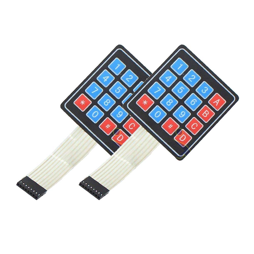 DEVMO 2PCS 4 x 4 Matrix Array 16 Key Membrane Switch Keypad Keyboard Compatible with Ar-duino/AVR/PIC