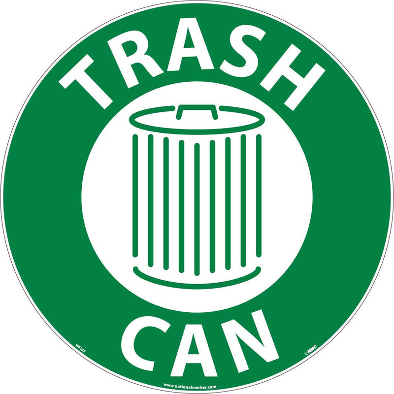 Walk On Floor Signs Trash Can 17" Dia