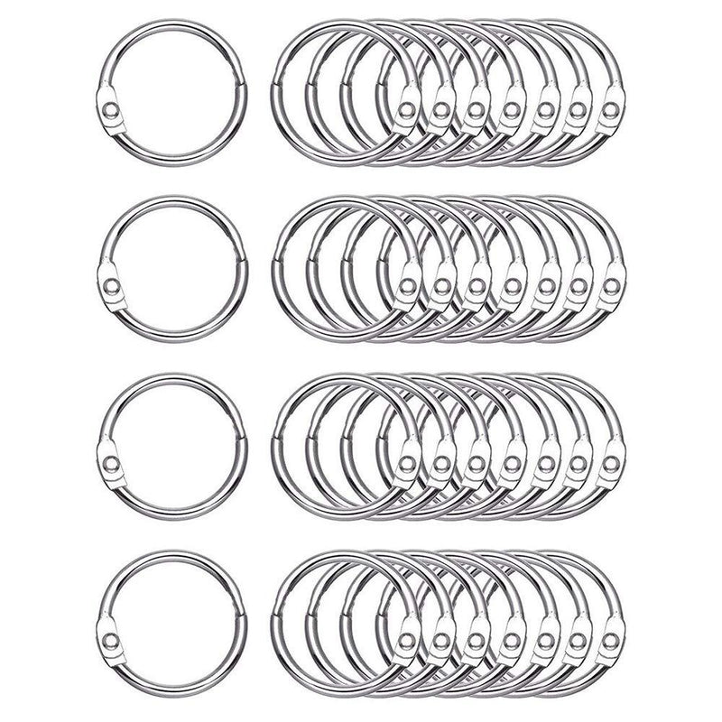 Antner 100 PCS Loose Leaf Binder Rings 1.2 Inch Nickel Plated Book Rings Key Rings Key Chains for Home School Office