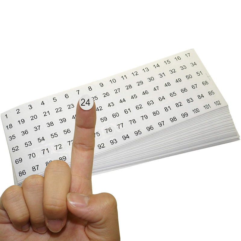 1-102 Round Number Stickers Labels 30 Sheets 3060 Self Adhesive Labels Small Number Stickers Number Signs