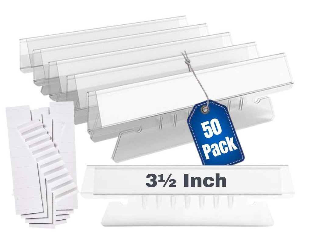 1InTheOffice Clear Hanging Folder Tabs, and Inserts 3-1/2" x 5/8", 50/Pack (3 1/2")