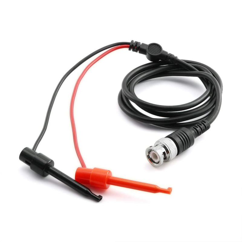 Longdex 1-Pack Oscilloscope Accessories BNC Male Plug Q9 Connector to Nylon Dual Hook Clips Minigrabber Test Leads Oscilloscope Probe