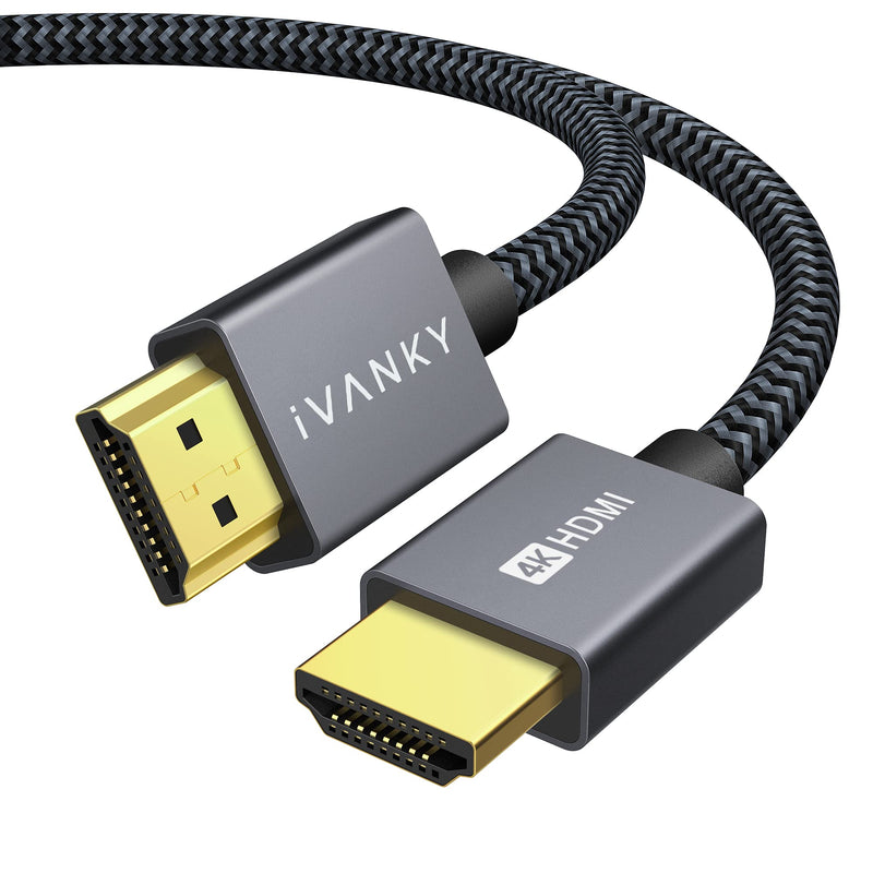 4K HDMI Cable 10ft, iVANKY 18Gbps High Speed HDMI 2.0 Cable, 4k@60Hz HDR Aluminum Shell & Braided HDMI Cord, 2K, 1080P, 3D, 32AWG, ARC for UHD TV, Laptop, Monitor, PS4, Xbox One, &More 10 feet Grey 1