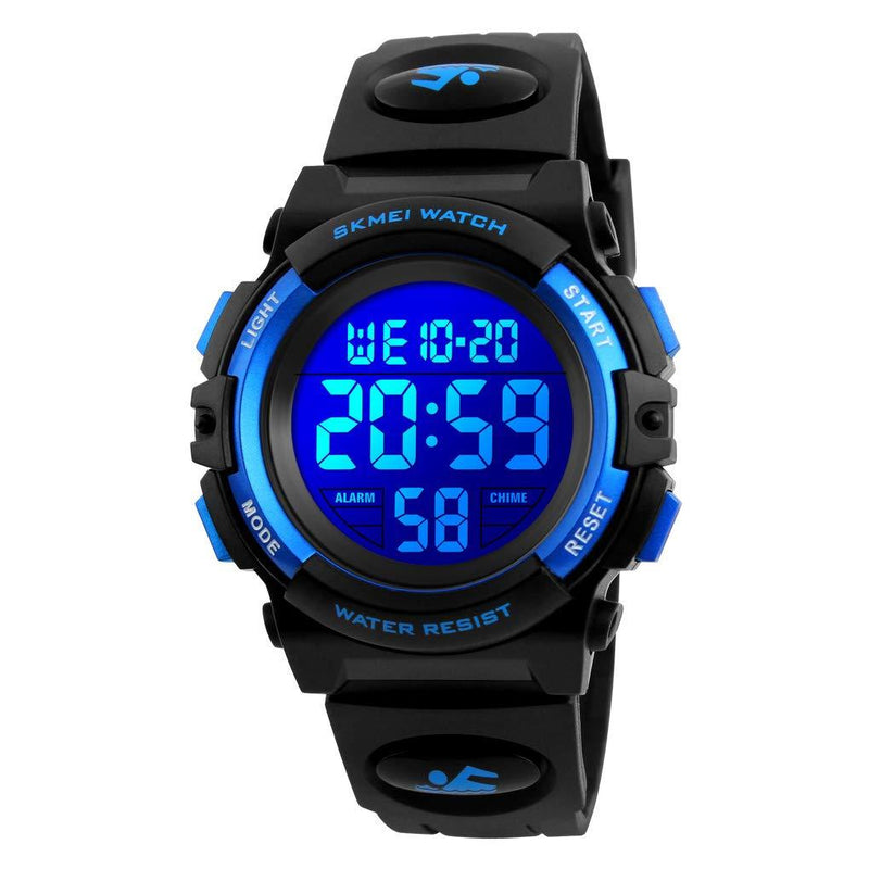 Boys Watch Digital Sports Waterproof Electronic Childrens Kids Watches Alarm Clock 12/24 H Stopwatch Calendar Boy Girl Wristwatch Blue Black