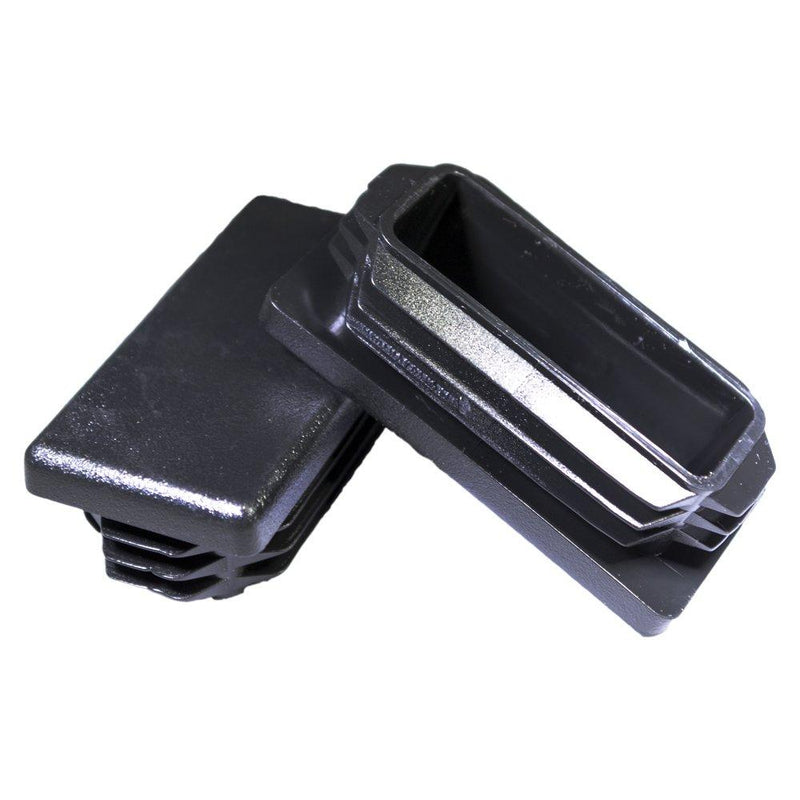 Prescott Plastics 1 x 2" Inch Rectangle Plastic Plug Insert (10 Pack), Black End Cap for Metal Tubing, Fence, Glide Insert for Pipe Post, Chairs and Furnitures 50