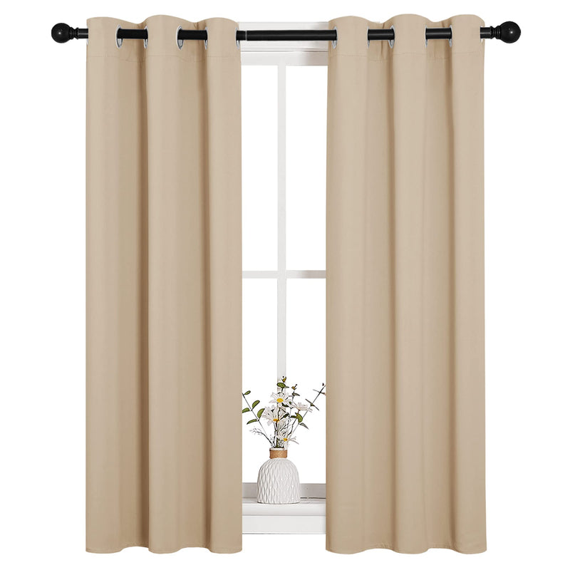 NICETOWN Room Darkening Curtain Panels for Living Room, Thermal Insulated Grommet Room Darkening Draperies/Drapes for Window (Biscotti Beige, 2 Panels, W29 x L45 -Inch) 29" W x 45" L Biscotti Beige
