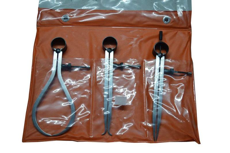 New Spring Caliper Square Leg 6" / 150mm - 3 Piece Set Inside Outside Divider - Heavy Duty