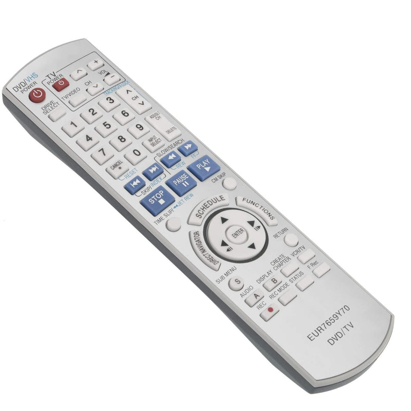 New EUR7659Y70 Replace Remote Control fit for Panasonic DVD VCR Recorder DMR-ES45 DMR-ES46 DMR-ES45V DMR-ES46V DMR-ES46VS DMR-ES35V DMR-ES35VP DMR-ES35VPC DMR-ES36V DMR-ES35 DMR-ES25 DMR-ES25S