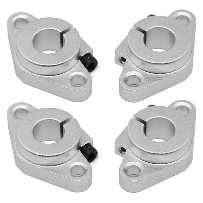 ReliaBot 4PCs SHF16 Linear Shaft Support Aluminum Mounting Bracket Flange Style for Diameter 16mm Linear Motion Rod SHF16(4pcs)