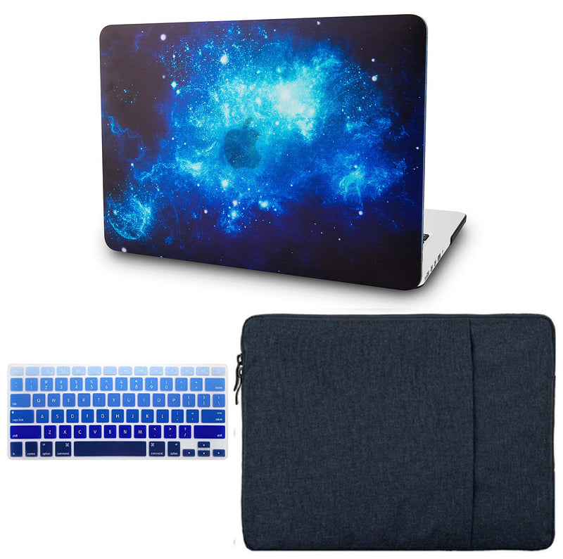KECC Compatible with MacBook Pro 13 inch Case 2019-2016 with Touch Bar A2159 A1989 A1706 A1708 Protective Plastic Hard Shell + Keyboard Cover + Sleeve Plastic (Blue 2) Blue 2
