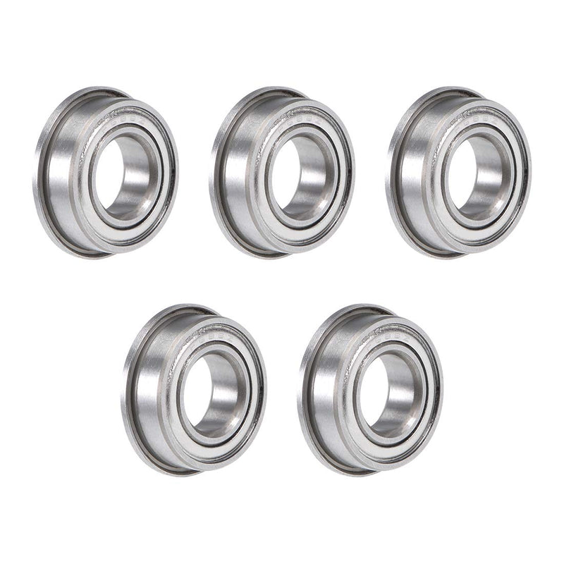 uxcell F688ZZ Flange Ball Bearing 8x16x5mm Shielded Chrome Steel Z2 Lever Bearings 5pcs