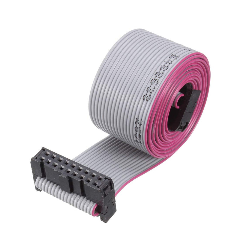 uxcell IDC Wire Flat Ribbon Cable FC/FC Connector A-type 18 Pins 2.54mm Pitch 1m Length Gray