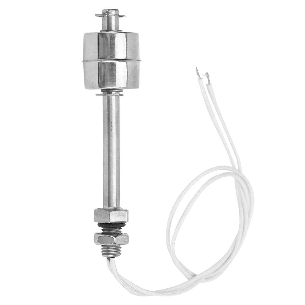 Liquid Level Sensor, AC/DC 0~220V Stainless Steel Liquid Water Level Sensor Liquid Float Switch Tank Vertical Water Level Sensor for Pool Can 100mm