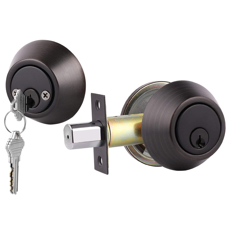 Oil Rubbed Bronze Keyed Double Cylinder Deadbolts with Keys 1Pack 1 Pack Oil Rubbed Bronze Double Deadbolt
