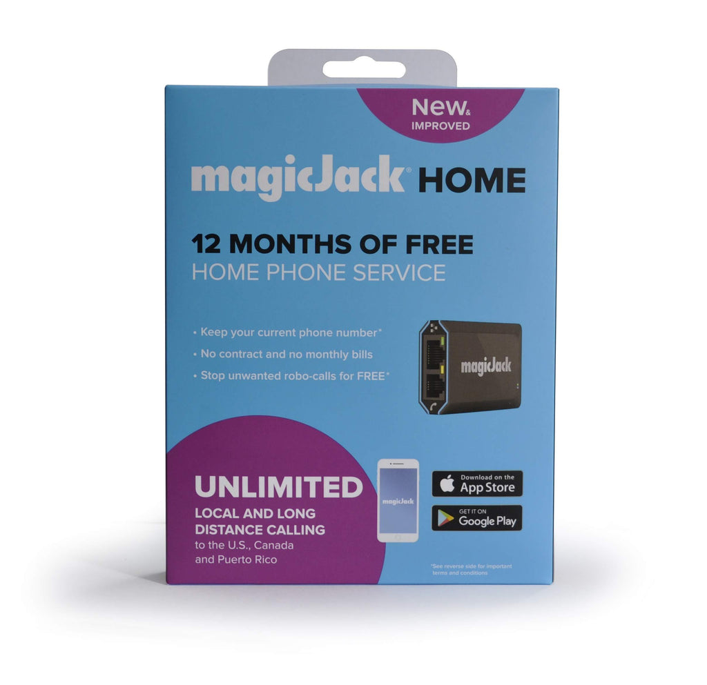 magicJackHome VoIP Phone Adapter | Portable Home & Digital Phone Service | Unlimited Local & Long Distance Calls to US and Canada | Includes 12 months of Service | Most Recent Model - Latest Version