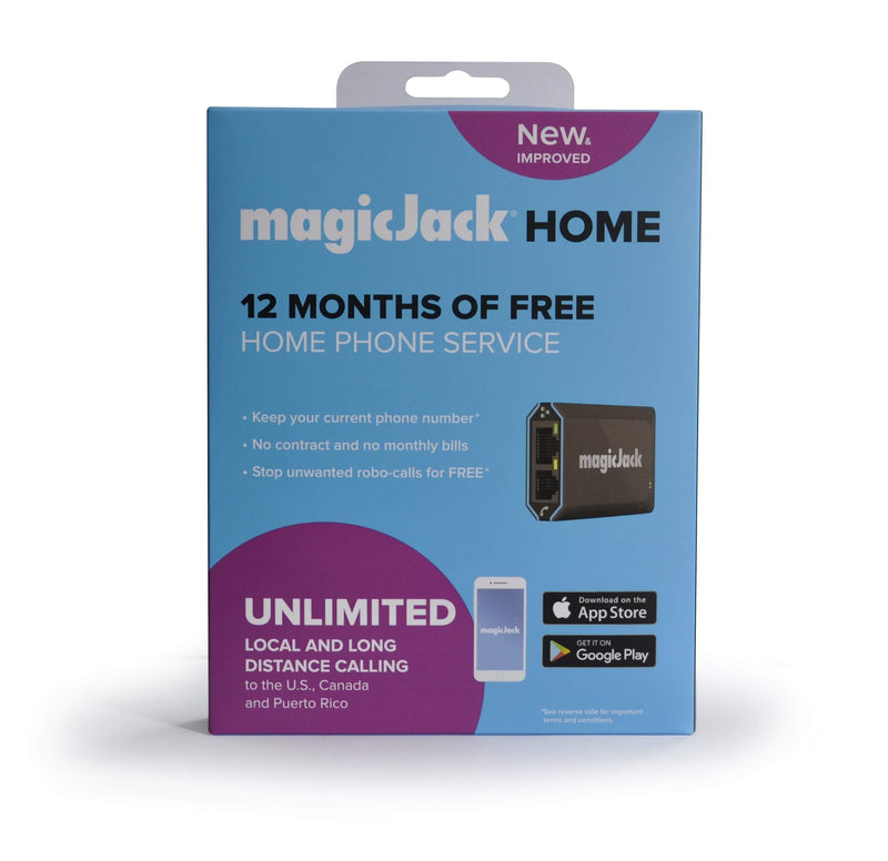 magicJackHome VoIP Phone Adapter | Portable Home & Digital Phone Service | Unlimited Local & Long Distance Calls to US and Canada | Includes 12 months of Service | Most Recent Model - Latest Version