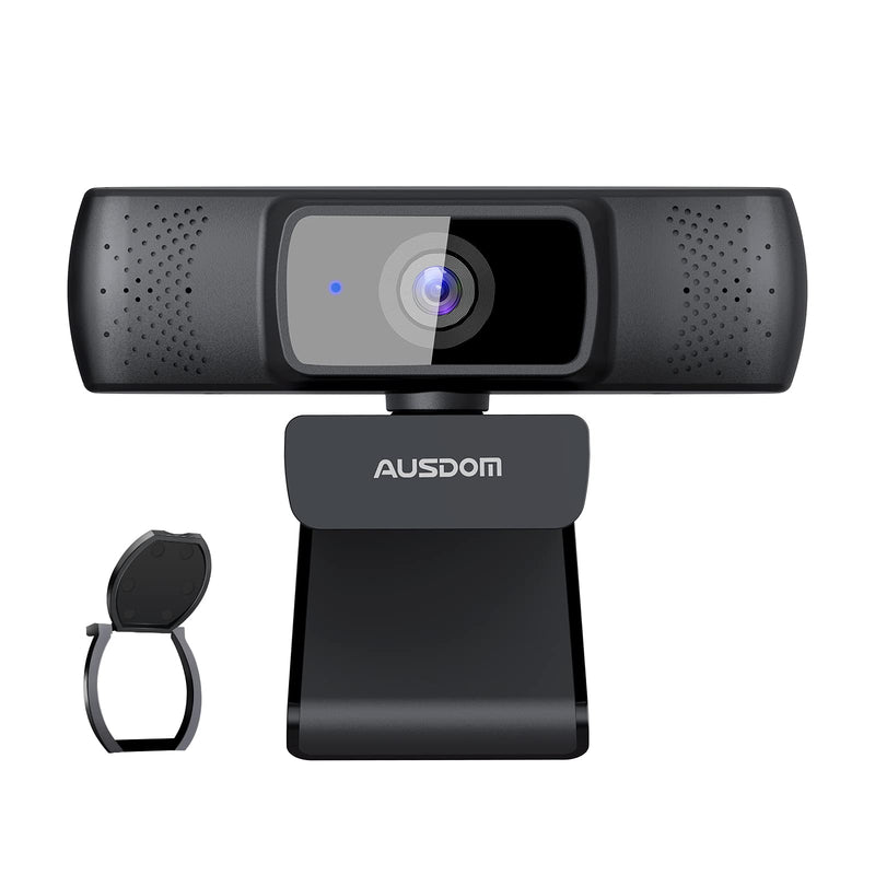 Autofocus 1080P Webcam with Privacy Cover, AUSDOM AF640 Full HD Business Web Camera with Dual Noise Reduction Microphones, 90° Wide-Angle View for Desktop/Laptop/Mac, Work with Skype/Twitch/Lync/WebEx
