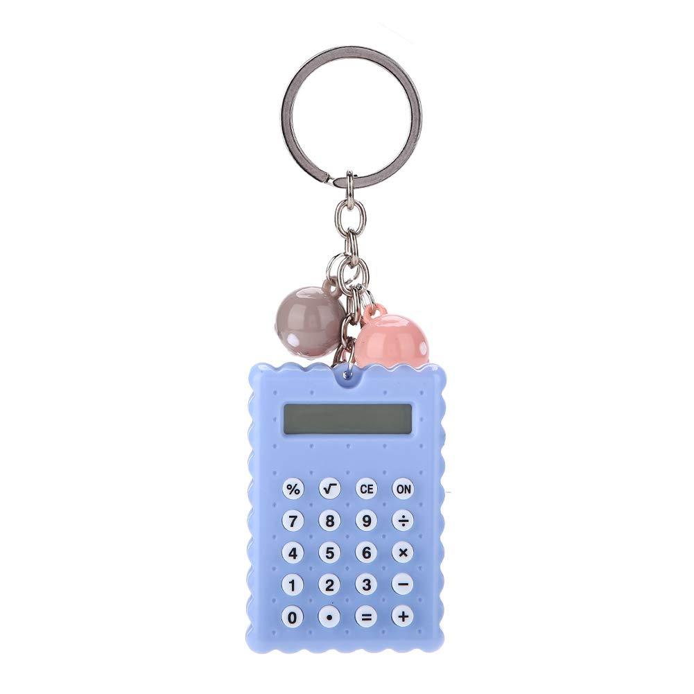 Wendry Mini Calculator, Keychain Design Calculator Portable Cute Cookies Style Key Chain Calculator Candy Color Pocket Calculator (Gray Purple) Gray Purple