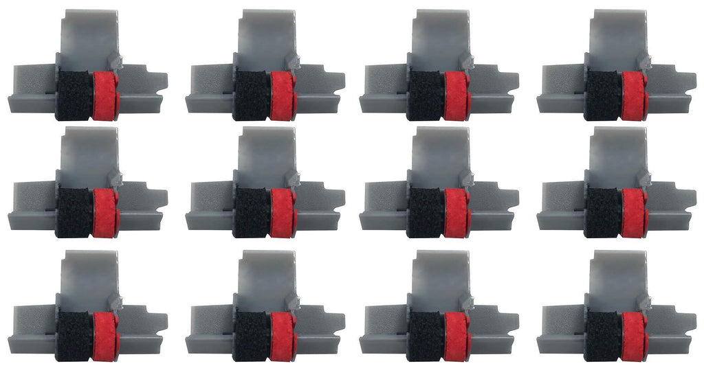 IR-40T Ink Roller, Black and Red Compatible with Canon P23-DH V Calculator, Casio HR-100TM, HR-150TM (12 Pack) 12 Pack