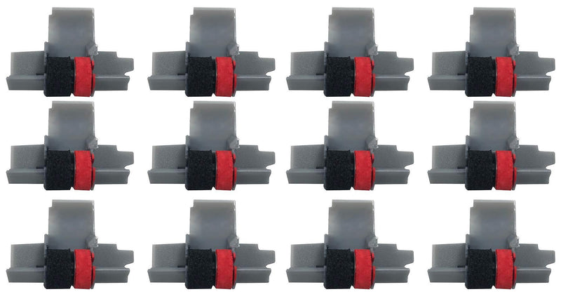 IR-40T Ink Roller, Black and Red Compatible with Canon P23-DH V Calculator, Casio HR-100TM, HR-150TM (12 Pack) 12 Pack