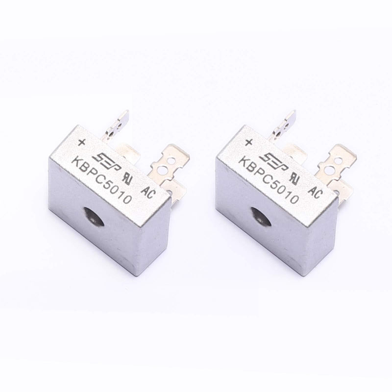 DEVMO 2Pcs 1000V 50A AC to DC Metal Case Single Phase Diode Bridge Rectifier KBPC5010 USA