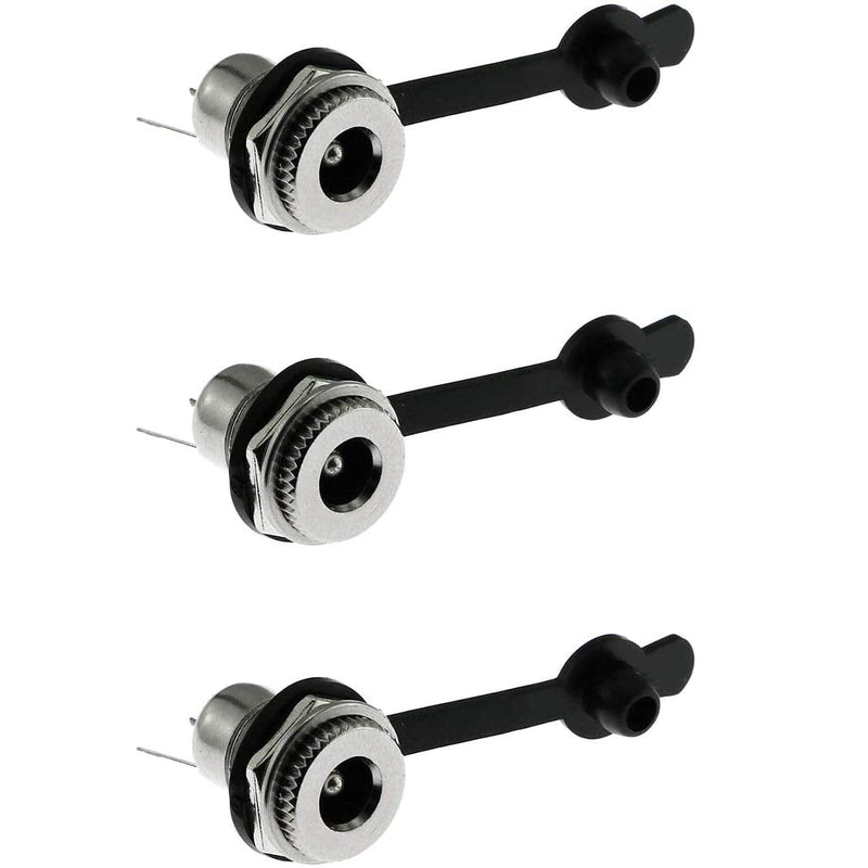 Maxmoral 3PCS DC-099 DC Power Socket Connector with Waterproof Cover Cap,Threaded Female Panel Mounting Adapter Power Jack 5.5 x 2.1mm 5.5X2.1mm