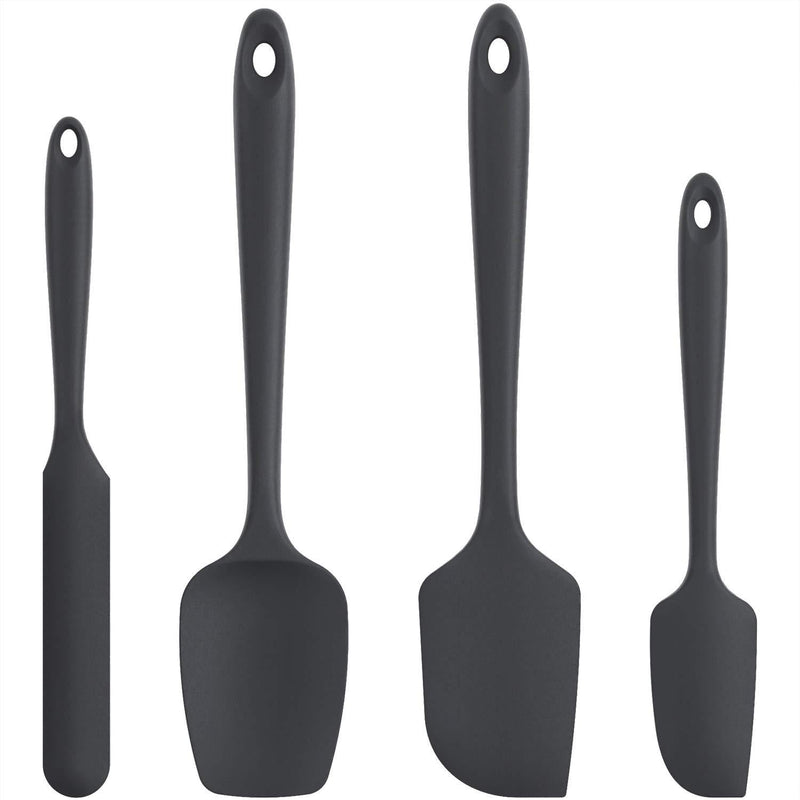 U-Taste Silicone Spatula Set with 600 Degrees Fahrenheit Heat Resistant (Black) 2.4inch (600ºF Heat Resistant) Black