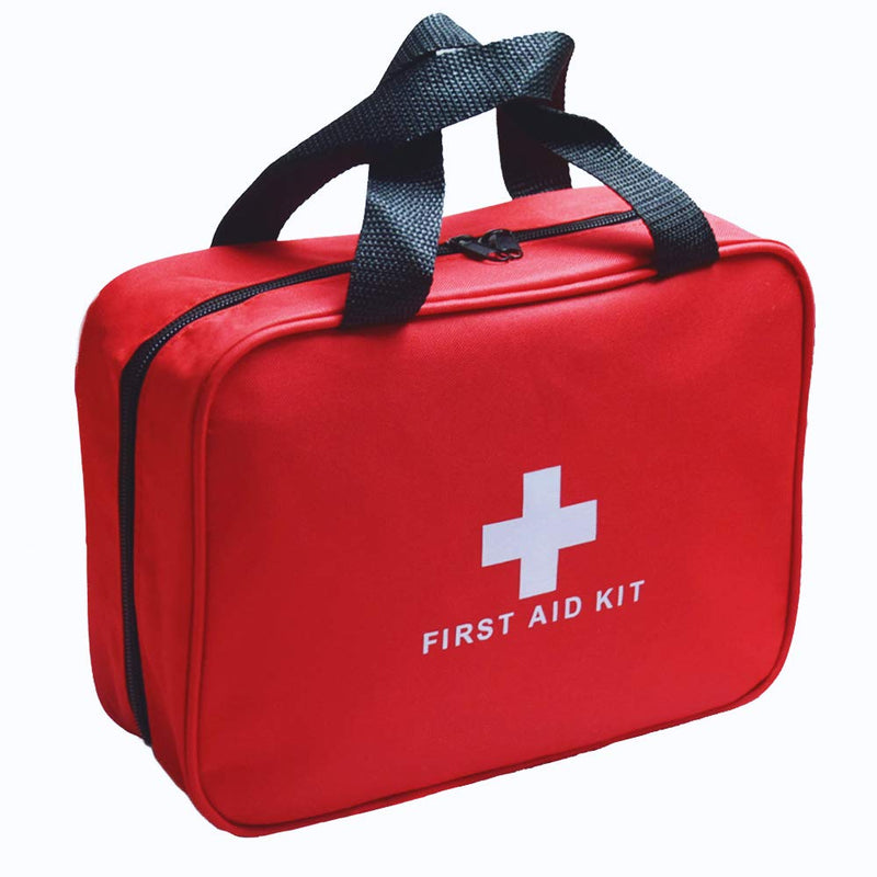 Red First Aid Kit Bag Empty, Empty Travel First Aid Bag Storage Compact Survival Medicine Bag for Home Office Car Businesses Camping Kitchen Sport Outdoors Red With Handles
