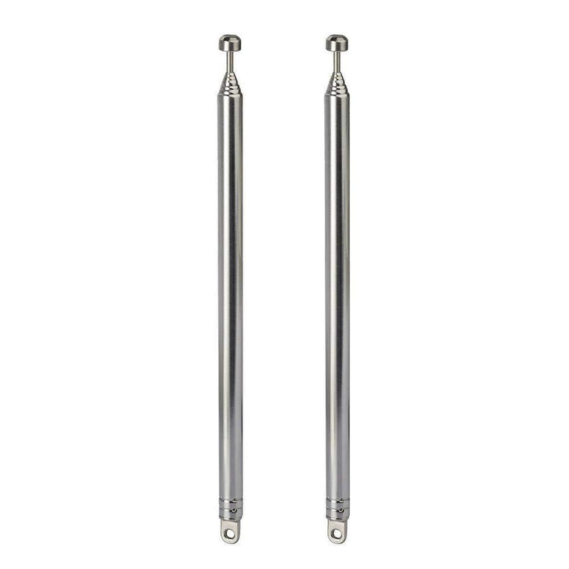 Bingfu 7 Sections Telescopic 74cm AM FM Antenna Portable Radio Antenna Replacement (2-Pack) Compatible with Indoor Portable Radio Home Stereo Receiver AV Audio Vedio Home Theater Receiver TV Tuner Telescopic Antenna