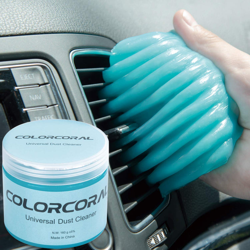 ColorCoral Cleaning Gel Universal Gel Cleaner for Car Vent Keyboard Auto Cleaning Putty Dashboard Dust Remover Putty Auto Duster Cleaning Kit 160G Blue