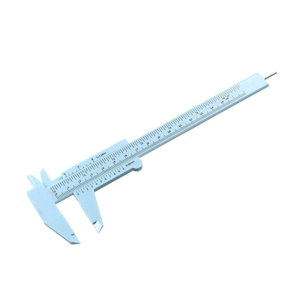 uxcell Vernier Caliper 150mm Mini Double Scale Plastic Metal Ruler Measuring Tool Blue