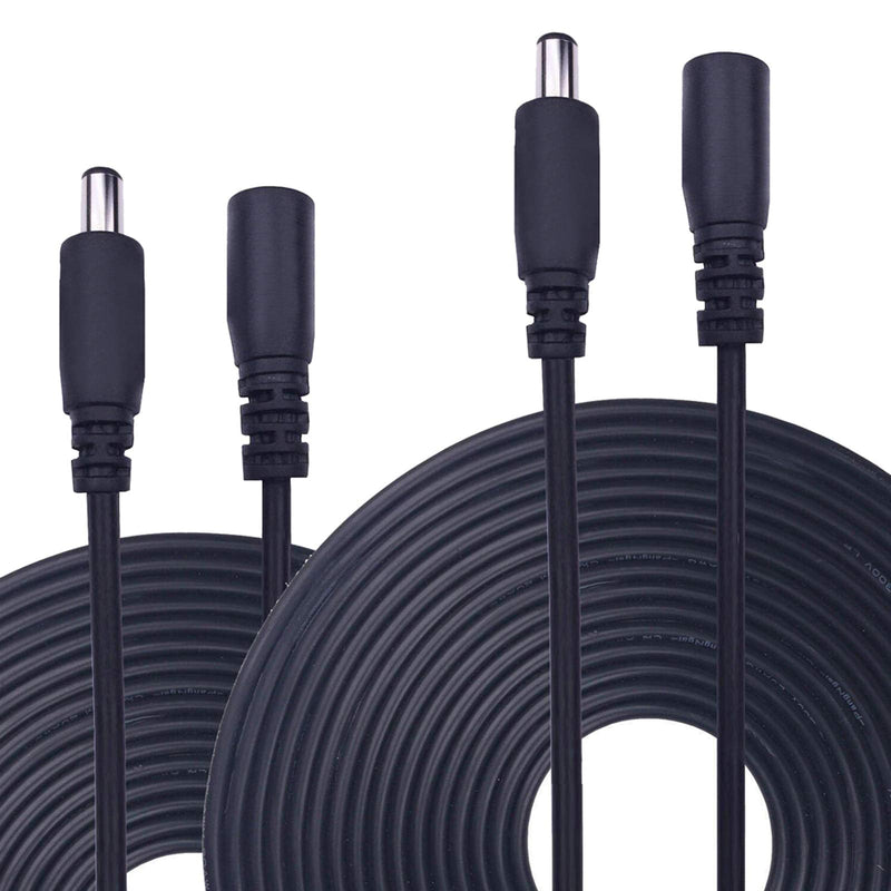 【2 Pack】Tonton Power Extension Cable 30ft 10M 2.1mm x 5.5mm Compatible with 12V DC Adapter Cord for CCTV Security Camera IP Camera Standalone DVR(Black)