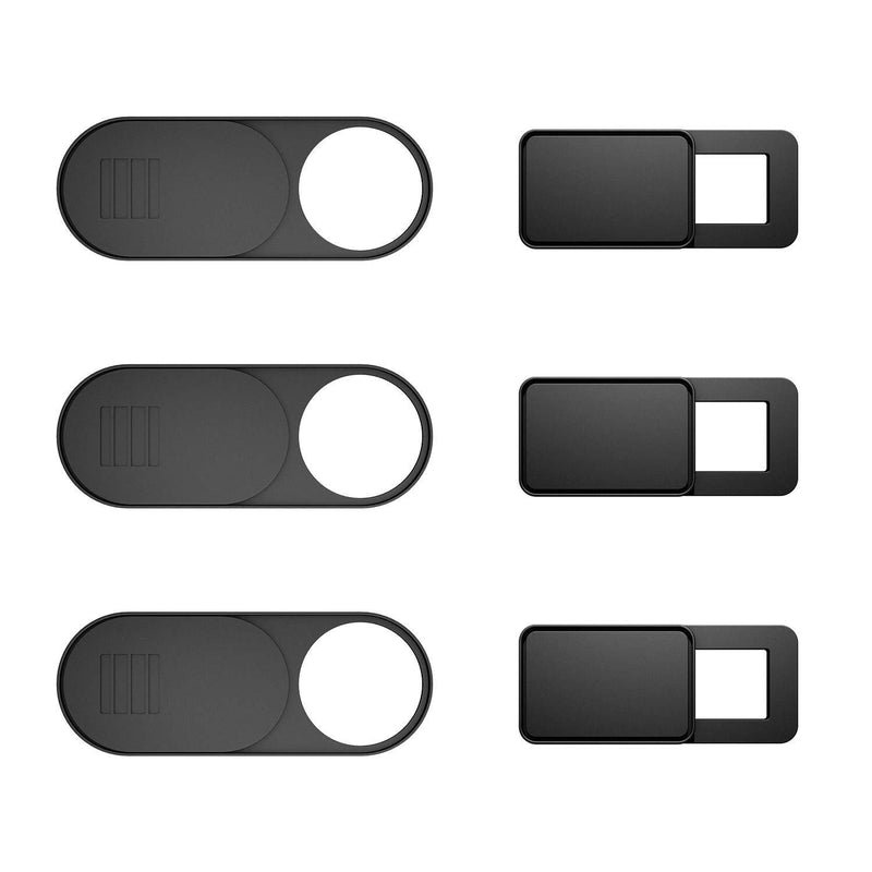 Webcam Cover 6-Pack, Web Camera Cover Slide Ultra-Thin for Laptop, iMac, MacBook Pro, Mac, Computer, Smart Phone, Tablets Slider Camera Blocker Protect Your Privacy & Security (Black)
