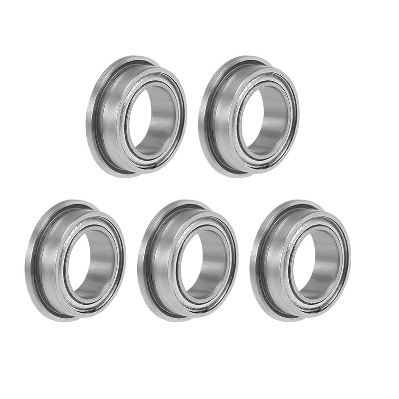 uxcell MF85ZZ Flange Ball Bearing 5x8x2.5mm Shielded Chrome Bearings 5pcs