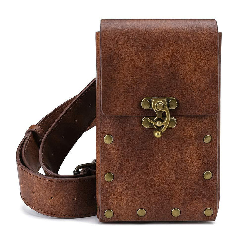 Steampunk Crossbody Shoulder Bag Messenger Gothic Waist Fanny Pack Chain Drop Leg Hip Holster Belt Purse Pouch Knit