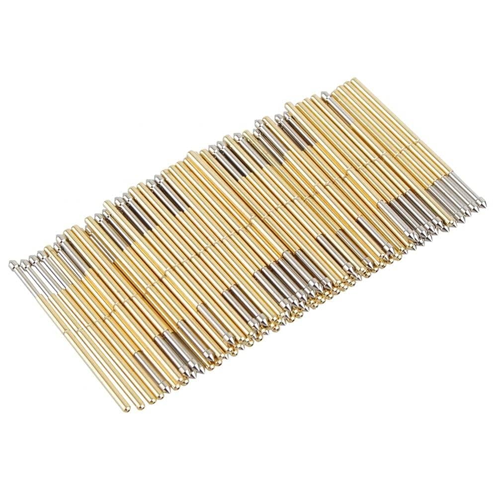 100 pcs P100-E2 Test Pins, Pogo Pins P100 Brass Pogo Pins Dia 1.5mm Pogo Pins Conical Head Pogo Pin Test Tools