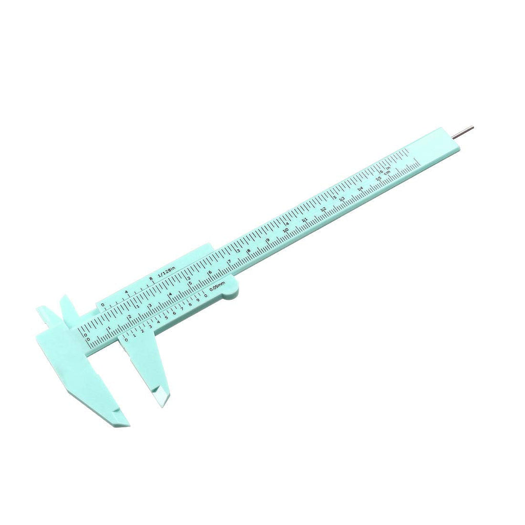 uxcell Vernier Caliper 150mm Mini Double Scale Plastic Ruler Measuring Tool Green