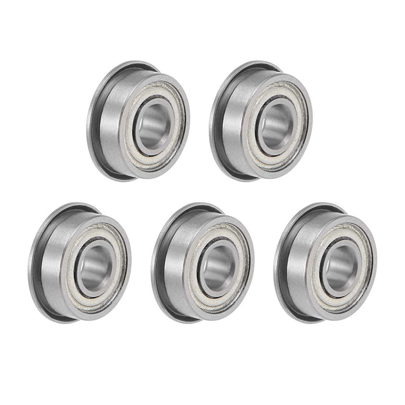 uxcell MF83ZZ Flange Ball Bearing 3x8x3mm Shielded Chrome Bearings 5pcs