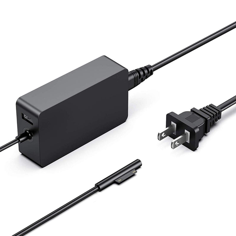 Surface Pro Charger 44W 15V 2.58A Power Supply Compatible Microsoft Surface Pro 7 Pro 6 Pro 5 Pro 4 Pro 3 Surface Laptop1/2/3 Surface Go1/2 Surface Book 1/2 with 5V USB Charging Port
