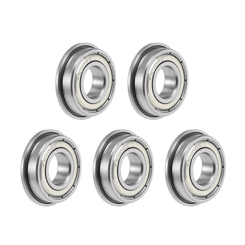 uxcell Flange Ball Bearing 10mm x 22mm x 6mm Shielded Chrome Bearings 5pcs